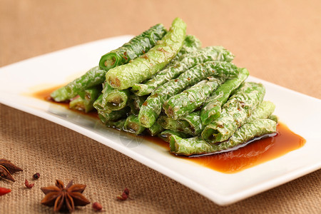 中式美食虎皮青椒高清图片