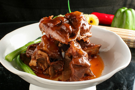 中式美食焖猪软骨背景图片