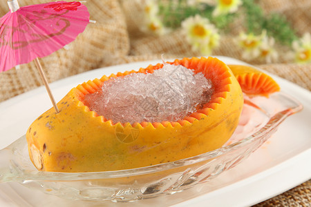 广式甜品甜品木瓜炖官燕背景