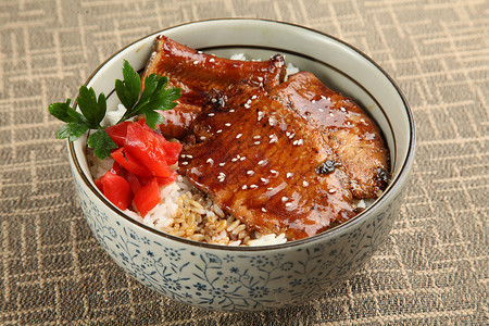烤肉饭素材日式鳗鱼烤肉饭背景