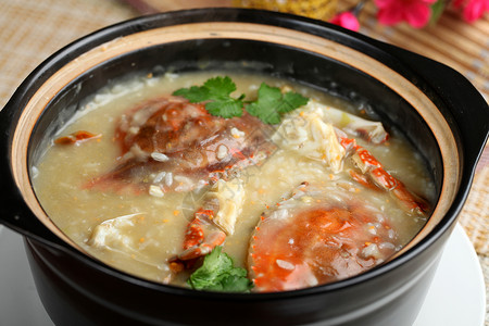 中餐砂锅蟹粥图片