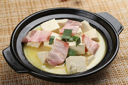 中餐咸肉烩豆腐背景图片