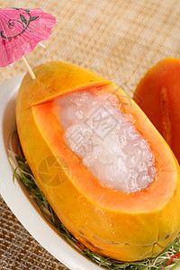 甜品木瓜炖雪蛤背景图片