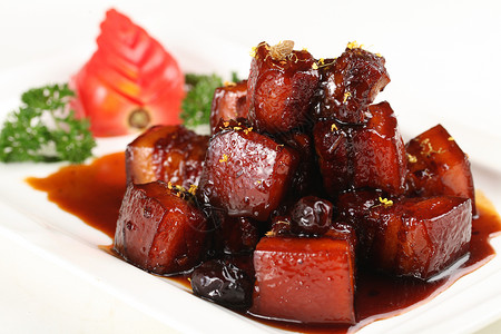 菜红烧肉自然烹饪高清图片