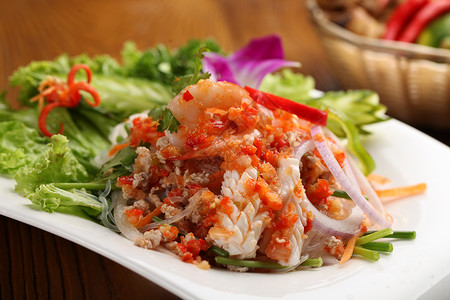 海鲜沙拉鲜虾沙拉高清图片