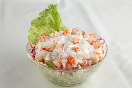 蟹肉蔬菜沙拉背景图片