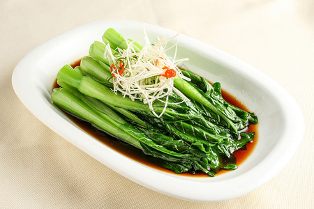 白灼时蔬食品粤菜菜高清图片