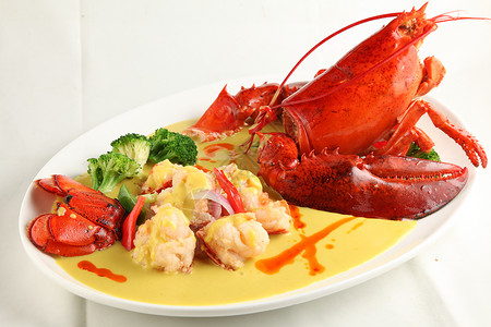 咖喱龙虾传统泰国菜高清图片