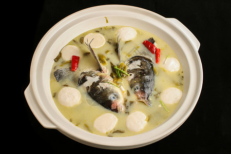 鱼中国鱼头鱼圆煲背景