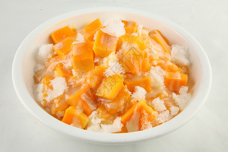 芒果冰沙摆盘芒果糖高清图片