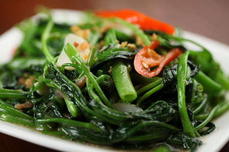 虾酱空心菜绿色海鲜酱高清图片