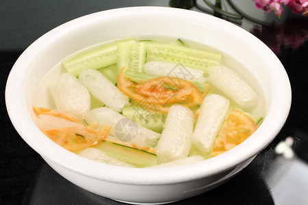 青瓜竹荪汤健康食物藤椒汤高清图片