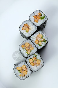 纳豆寿司手卷烤海苔高清图片