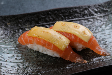芝士三文鱼寿司高清图片