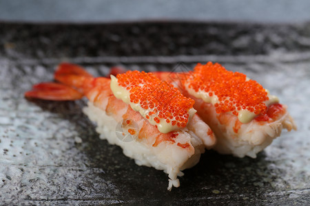 鲜虾蟹籽日式料理蟹籽酱高清图片