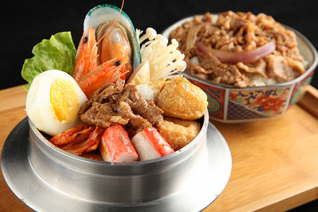 海鲜锅诱惑鲜虾饭高清图片