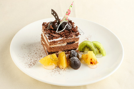 黑森林蛋糕巧克力装饰高清图片