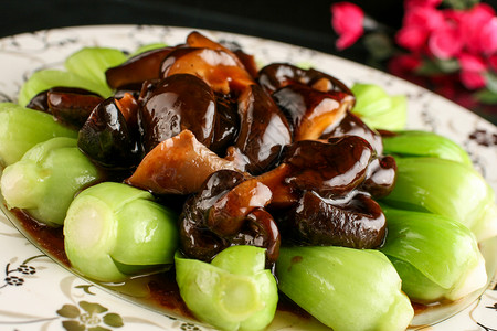香菇菜心调味品传统菜高清图片