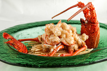 蟹黄烩龙虾背景图片