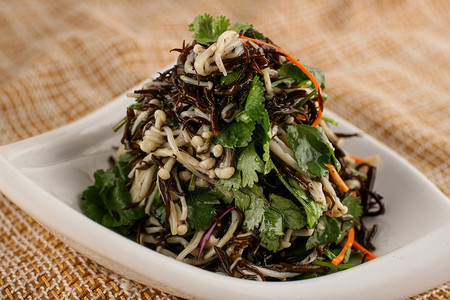 金针菇蕨菜健康食物蕨菜高清图片
