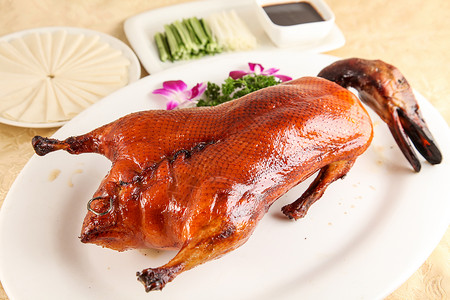 广东片皮鸭传统烤鸭高清图片