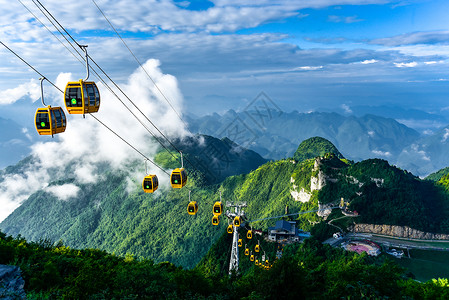 高空缆车高山缆车背景