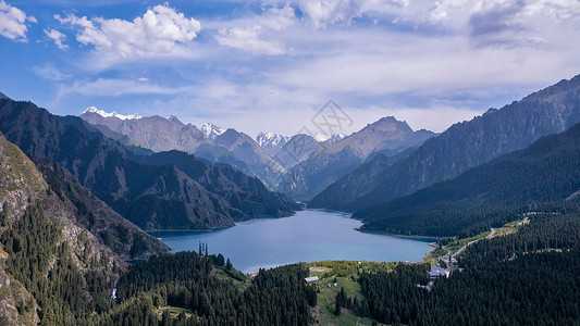新疆天山天池湖景照片