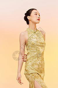 国潮新中式美女形象背景图片