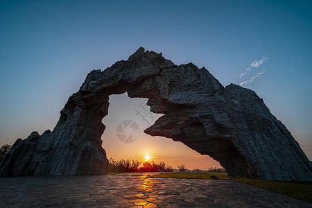 重庆天池情缘景区日落日出晚霞背景