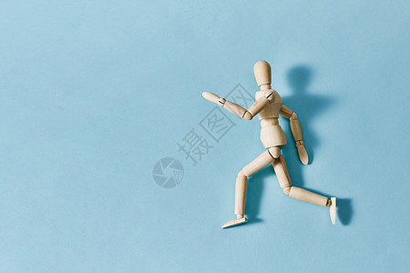 奔跑未来创意木头人偶奔跑背景