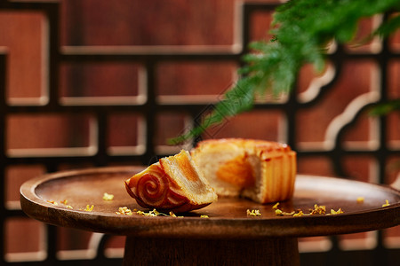 国风传统中秋月饼背景图片
