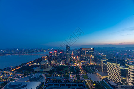 杭州来福士夜景建筑风光背景