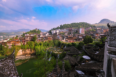 湘西芙蓉镇背景图片