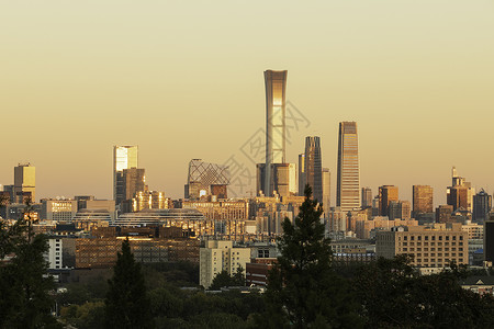 黄昏时的北京城市建筑图片