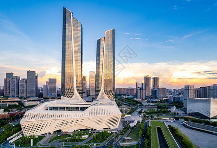南京城市地标双子塔图片