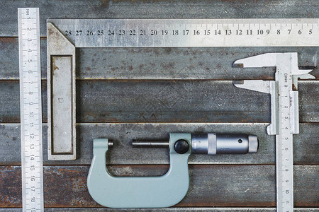 测量工具金属背景图片