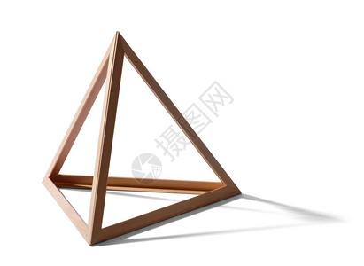 打开空的木制三角金字塔形状背景图片