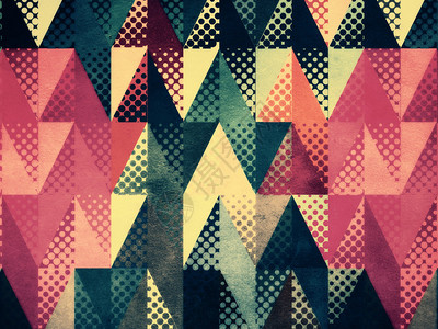 带点的抽象光学效果彩色三角形垃圾背景图片