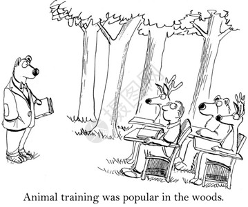 动物训练在树林里很受欢迎图片