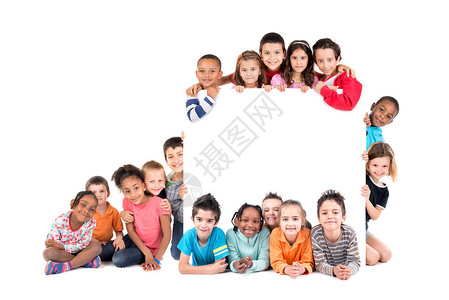 一群儿童用白板图片