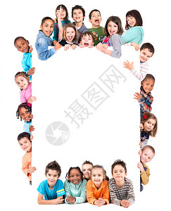 一群儿童用白板图片