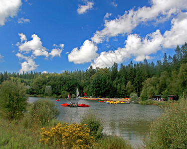 乡村中的一个湖图片