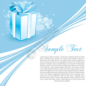 生日贺卡与礼物的插图背景图片
