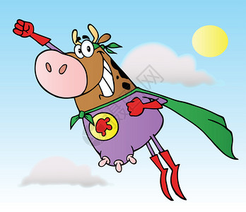 超级英雄牛在天上飞图片
