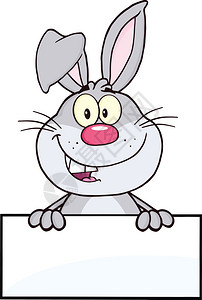 白符号上方的可爱灰色兔子卡通CartoonMas图片