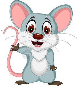 快乐老鼠卡通摆姿势的插图图片