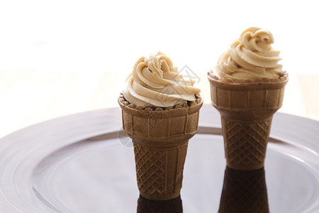 巧克力在冰淇淋甜筒里图片