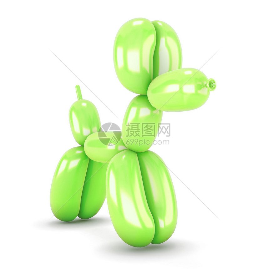 绿色狗玩具来自白色背景的气图片
