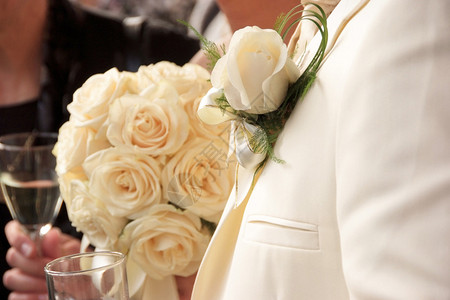 胸花和婚礼花束背景图片