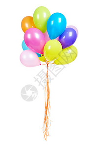 一堆五颜六色的气球上白色孤立图片